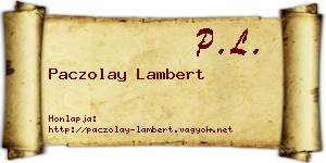Paczolay Lambert névjegykártya